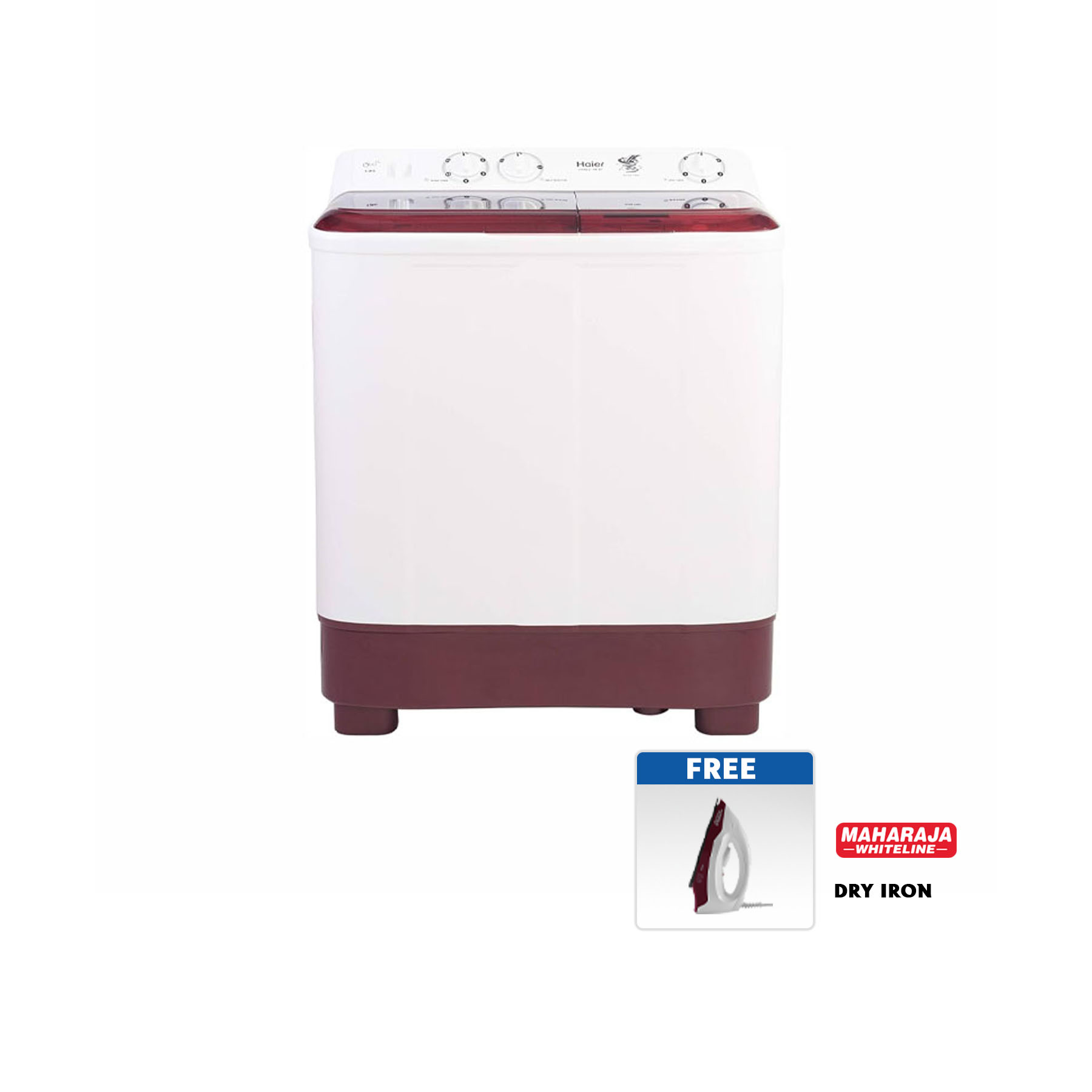 Haier 7 KG, Semi Automatic Washing Machine HTW65-1187BTN